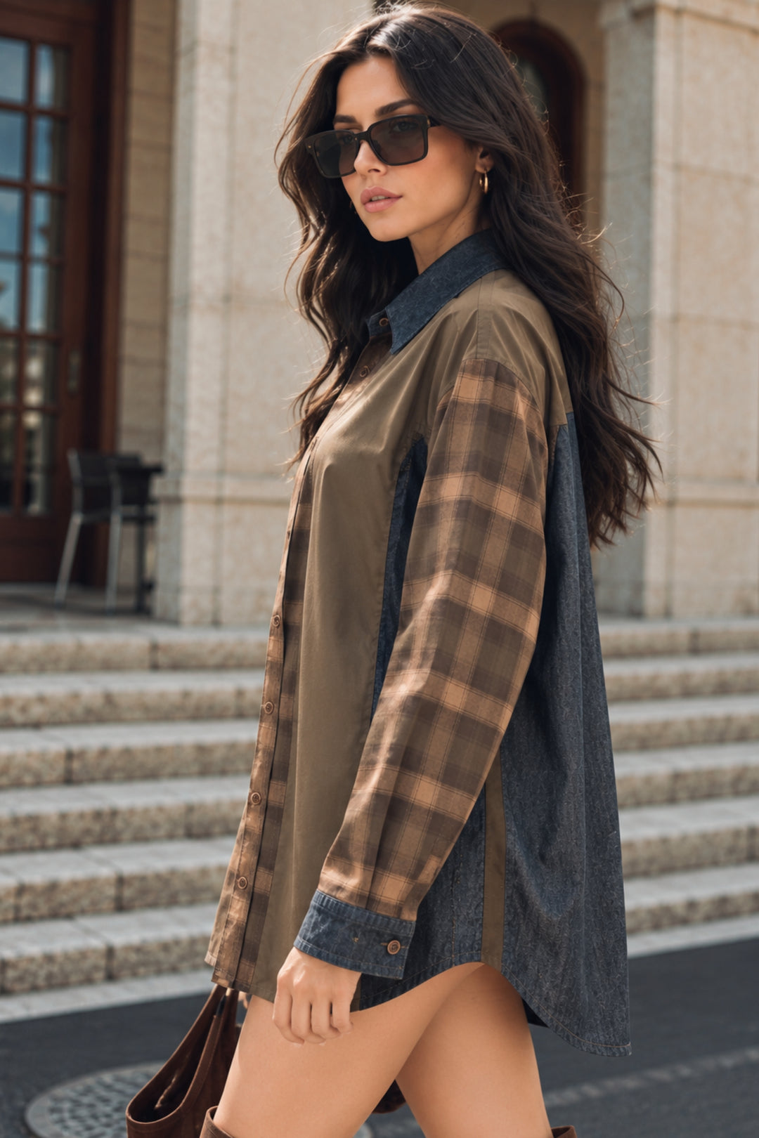 Walnut Denim Fusion Shacket