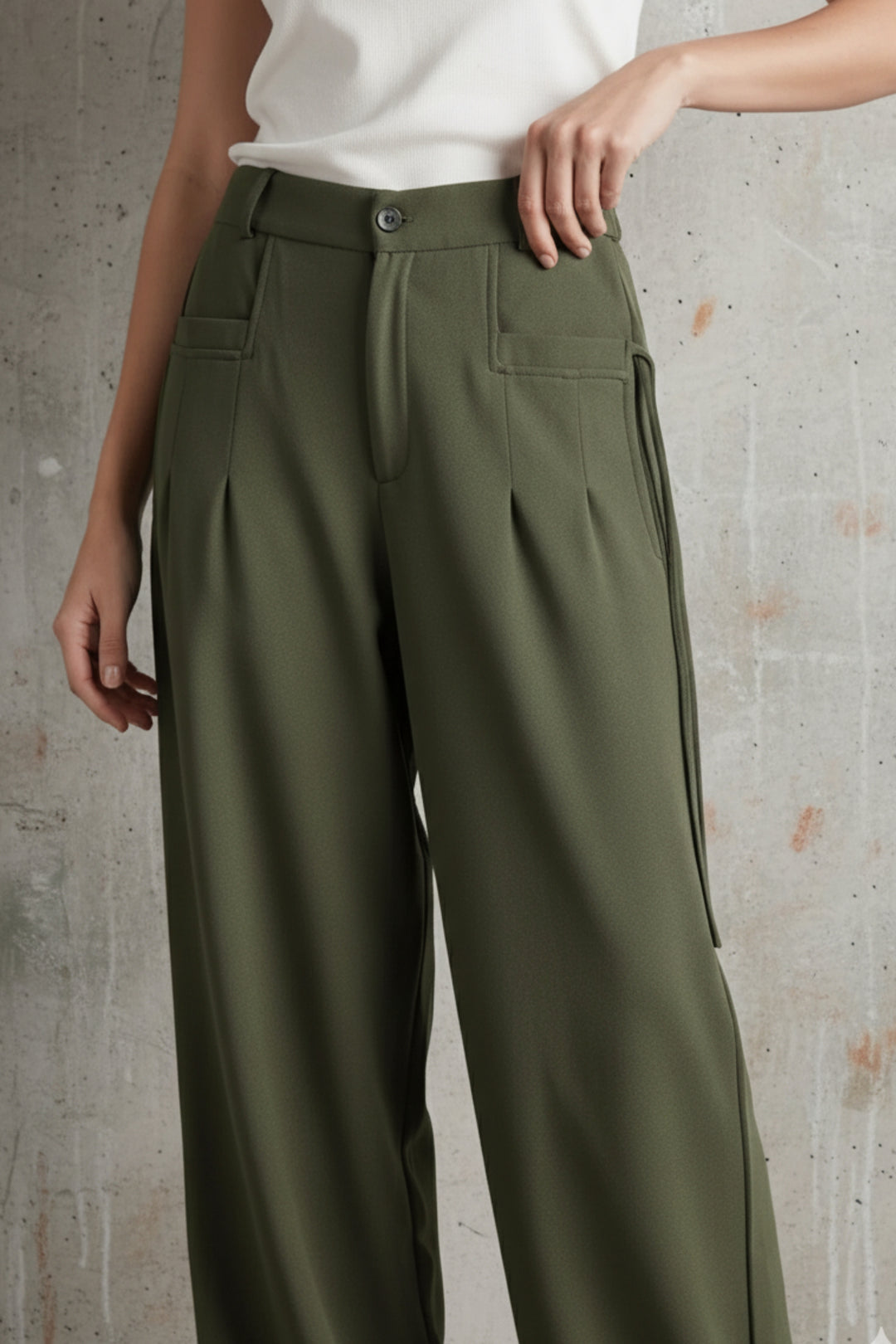Green Pants with Pocket Strings
