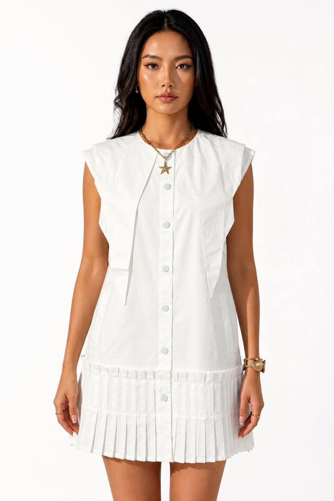 White Origami Collar Shirt