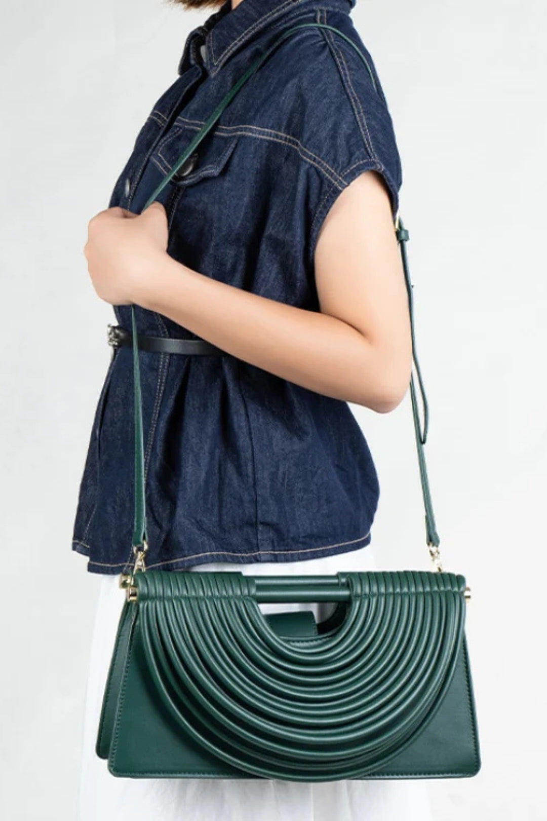 Emerald Arc Shoulder Bag