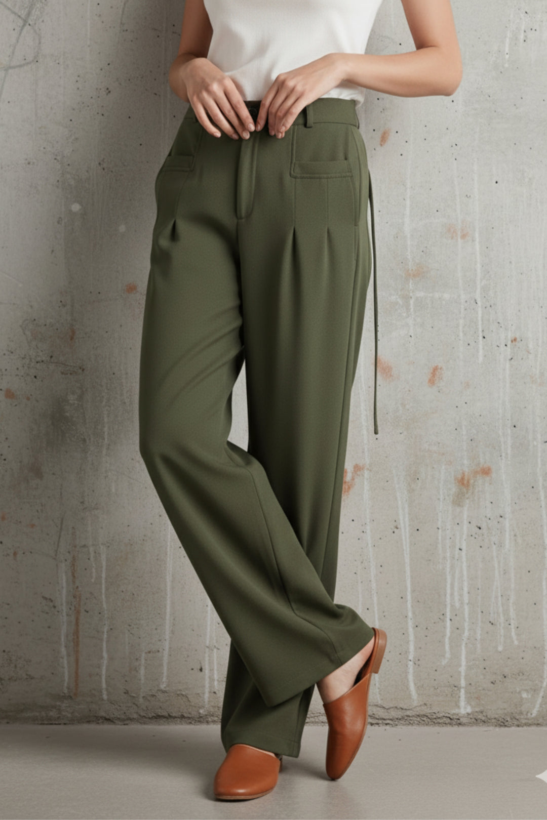 Green Pants with Pocket Strings