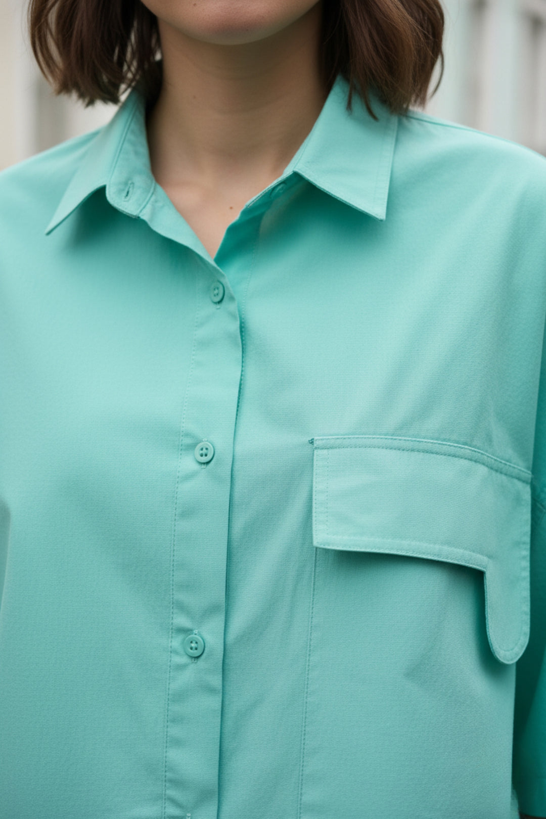 Aqua Green Oversized Shirt