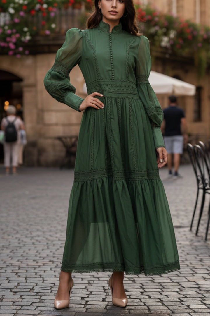 Wimbledon Green Cutwork Dress