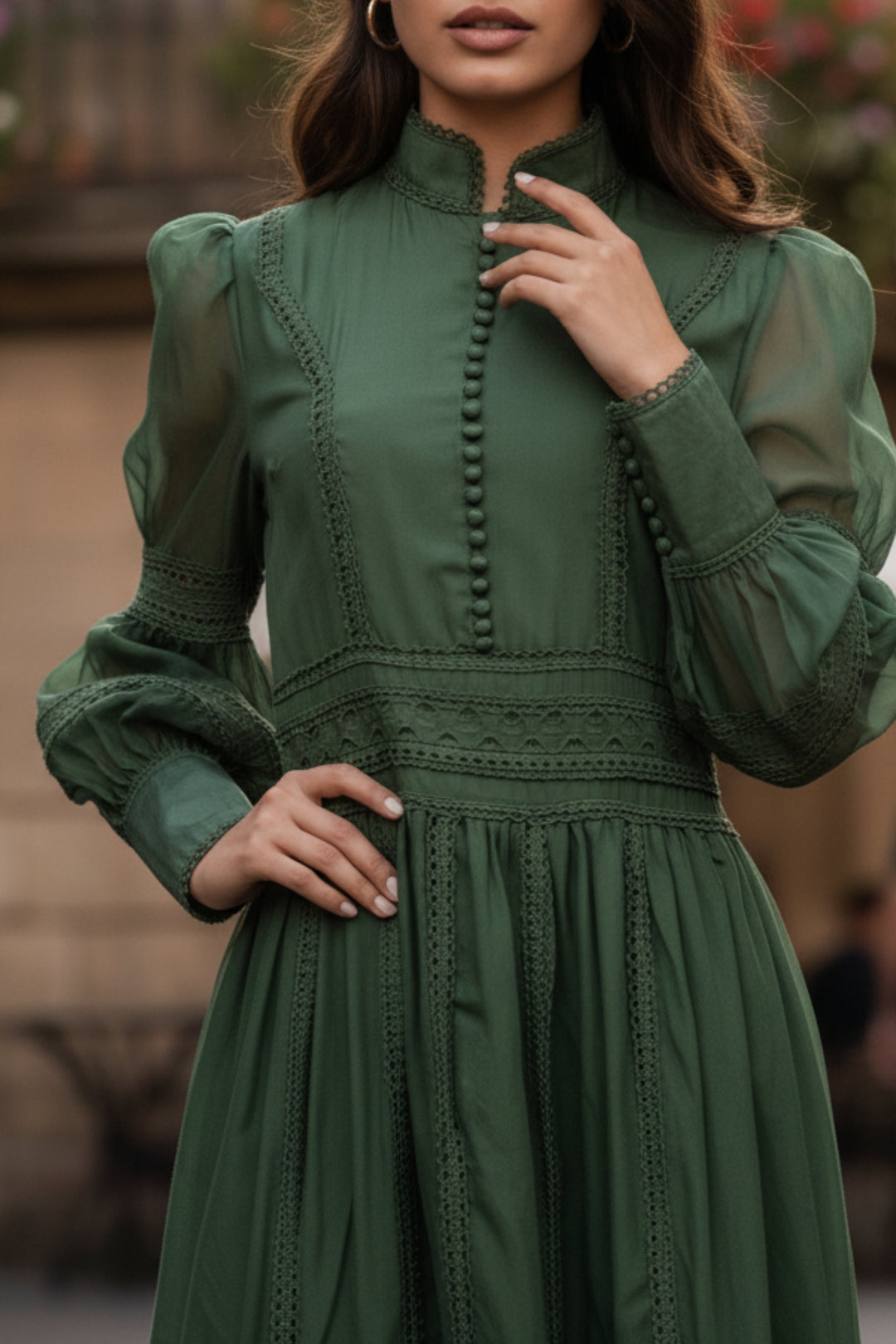 Wimbledon Green Cutwork Dress