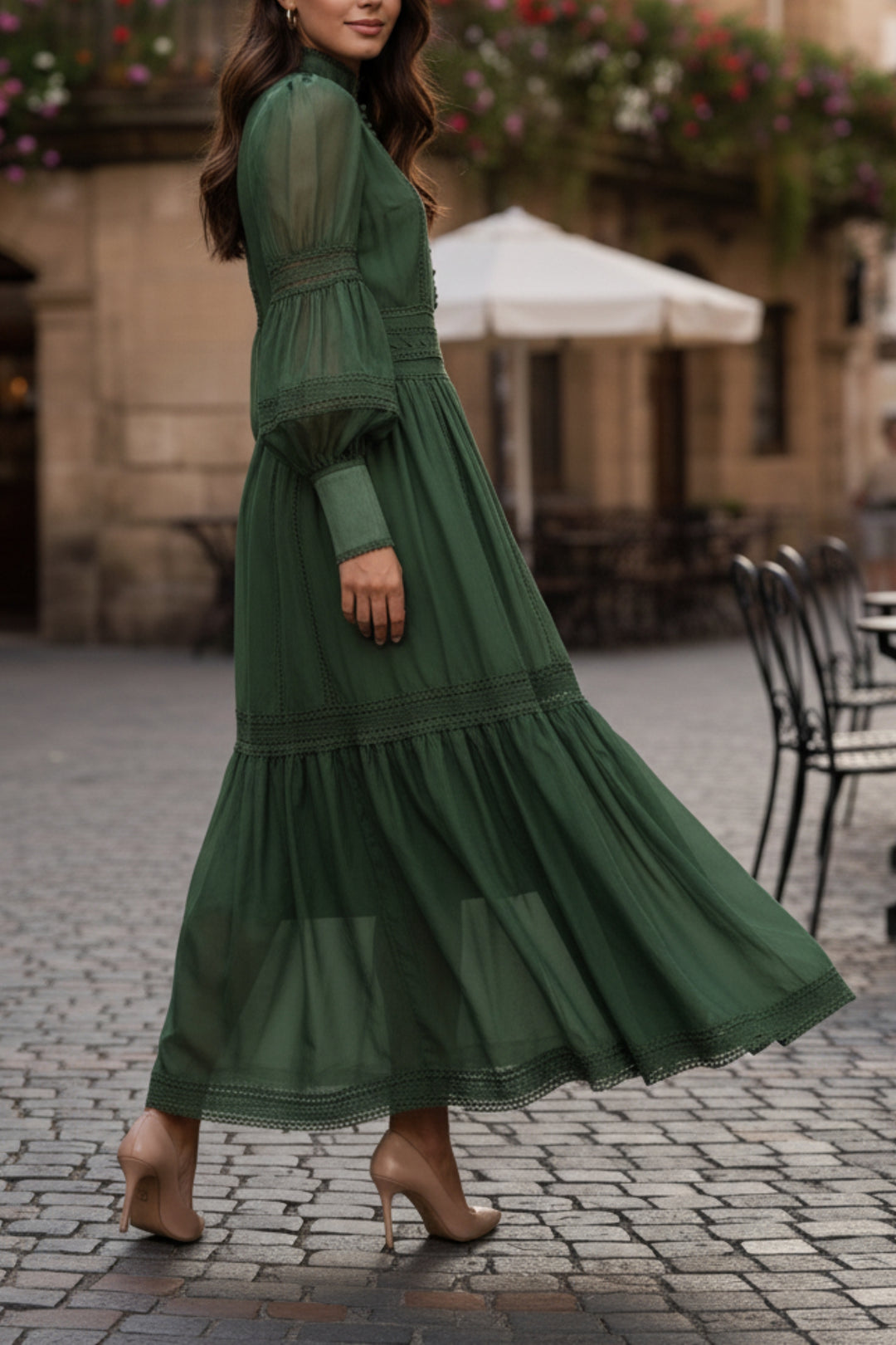 Wimbledon Green Cutwork Dress