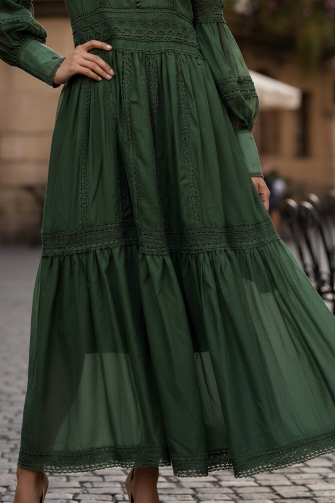 Wimbledon Green Cutwork Dress