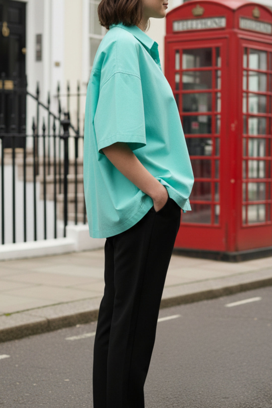 Aqua Green Oversized Shirt