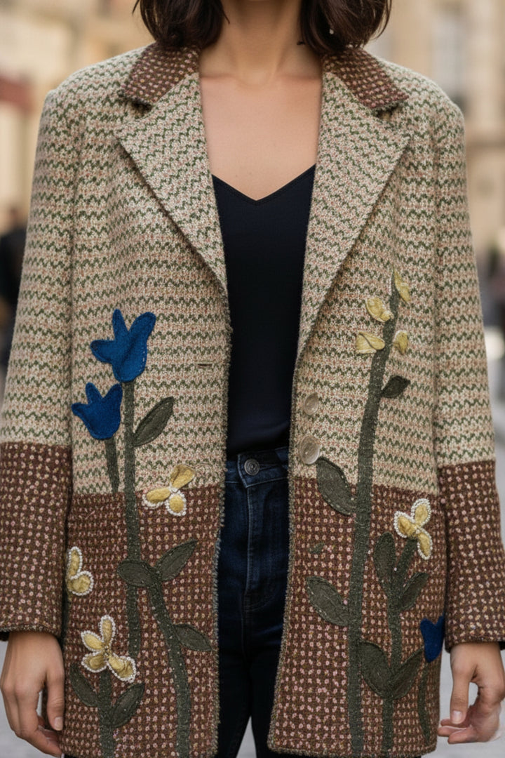 Botanical Zigzag Floral Blazer