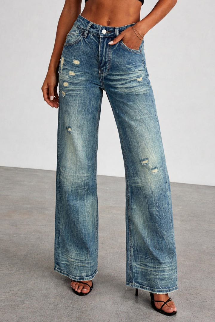 Storm Wash Flared Denim