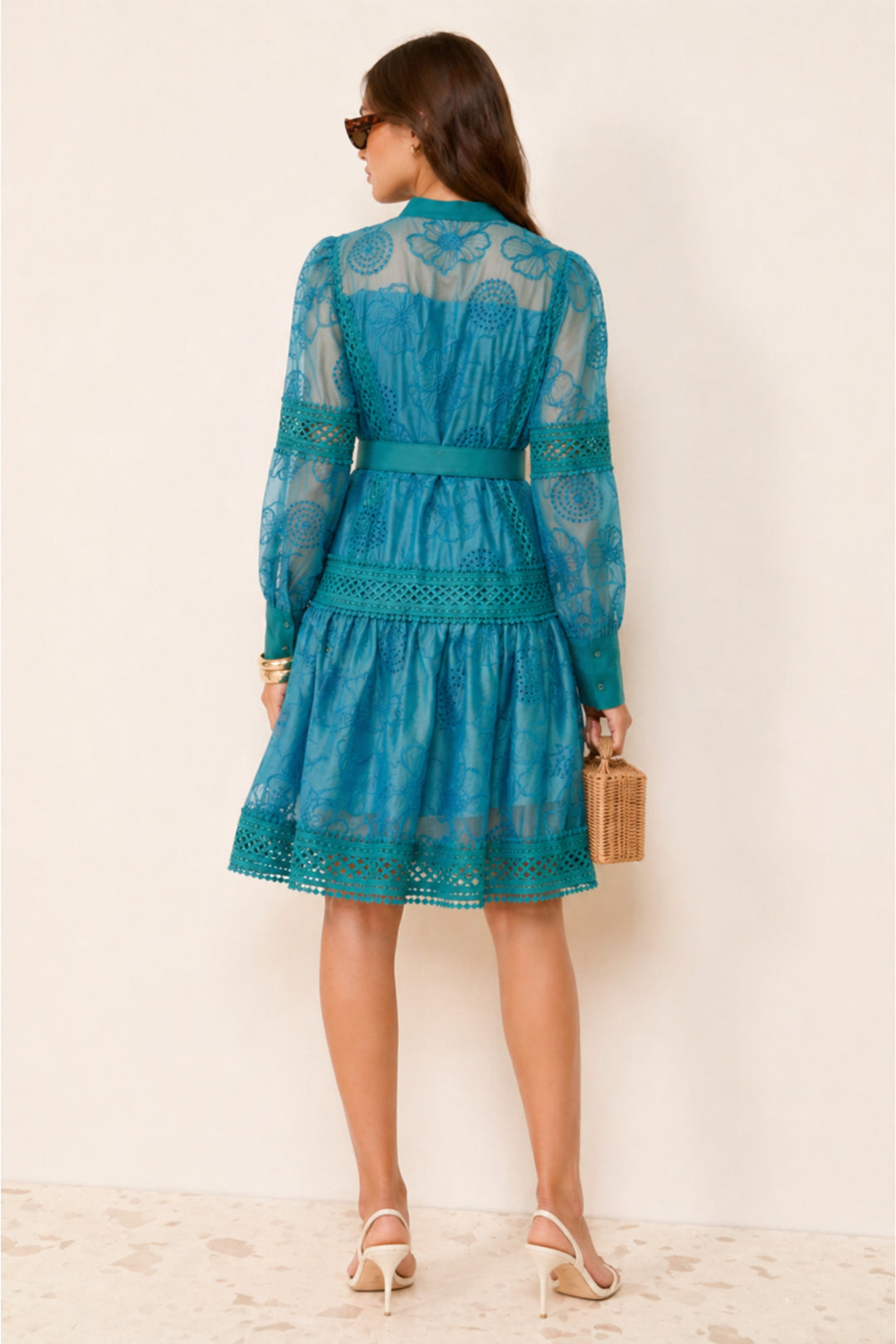 Signature Teal Cutwork Dress