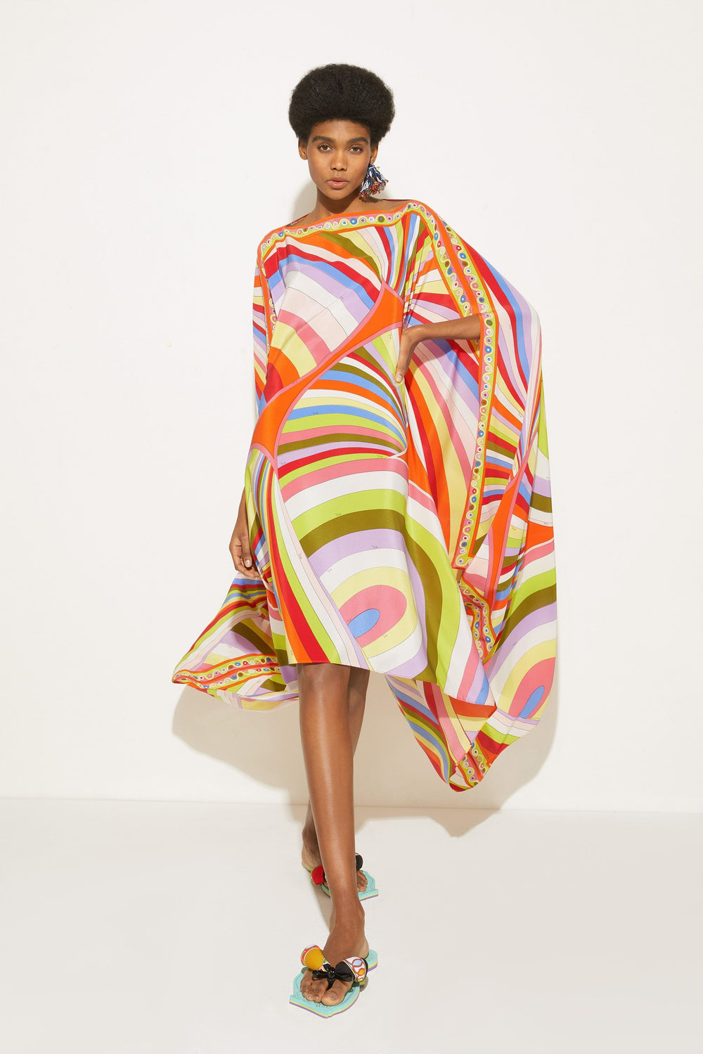 multicolor kaftan dress vacation wear