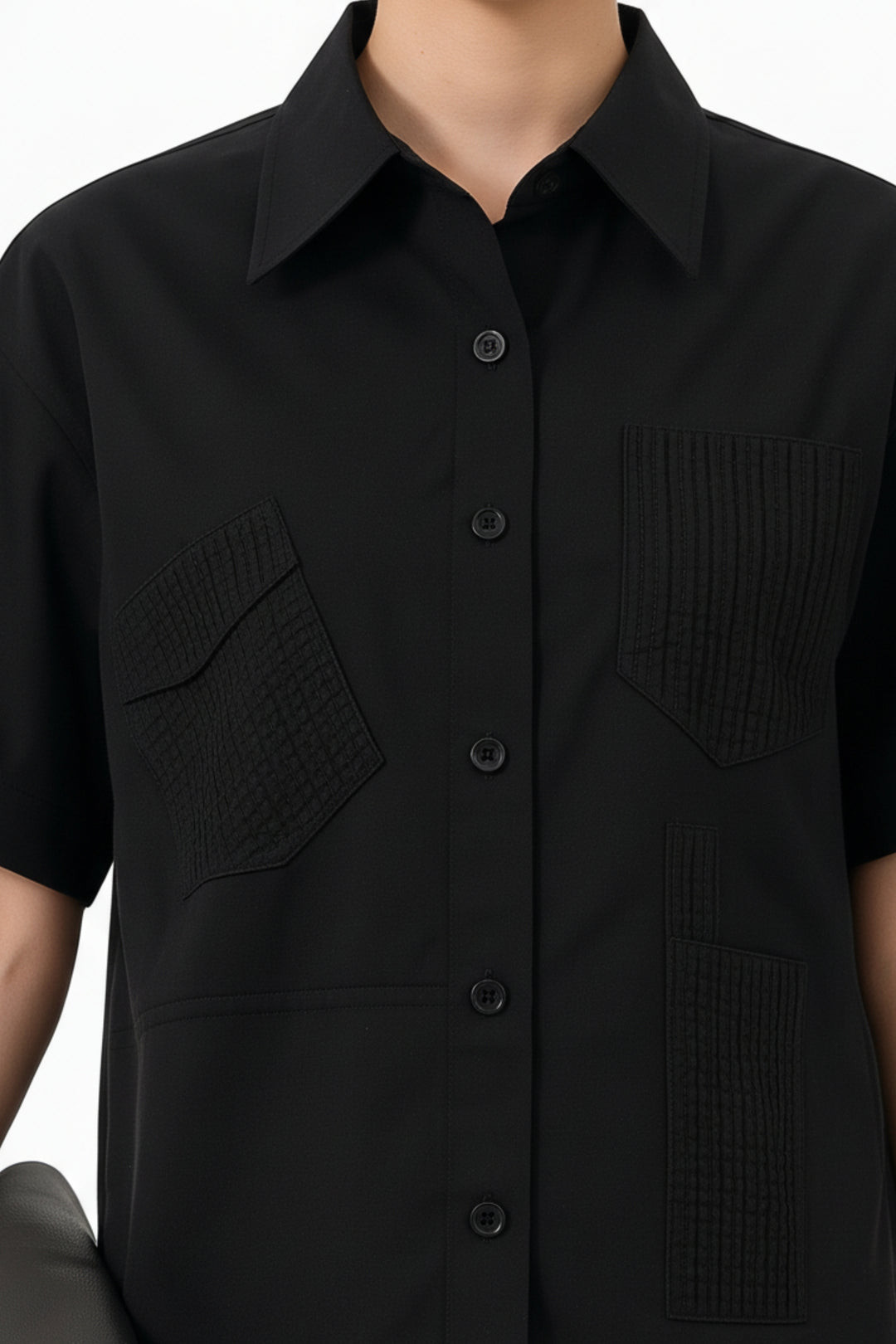 Avery Black Crop Shirt