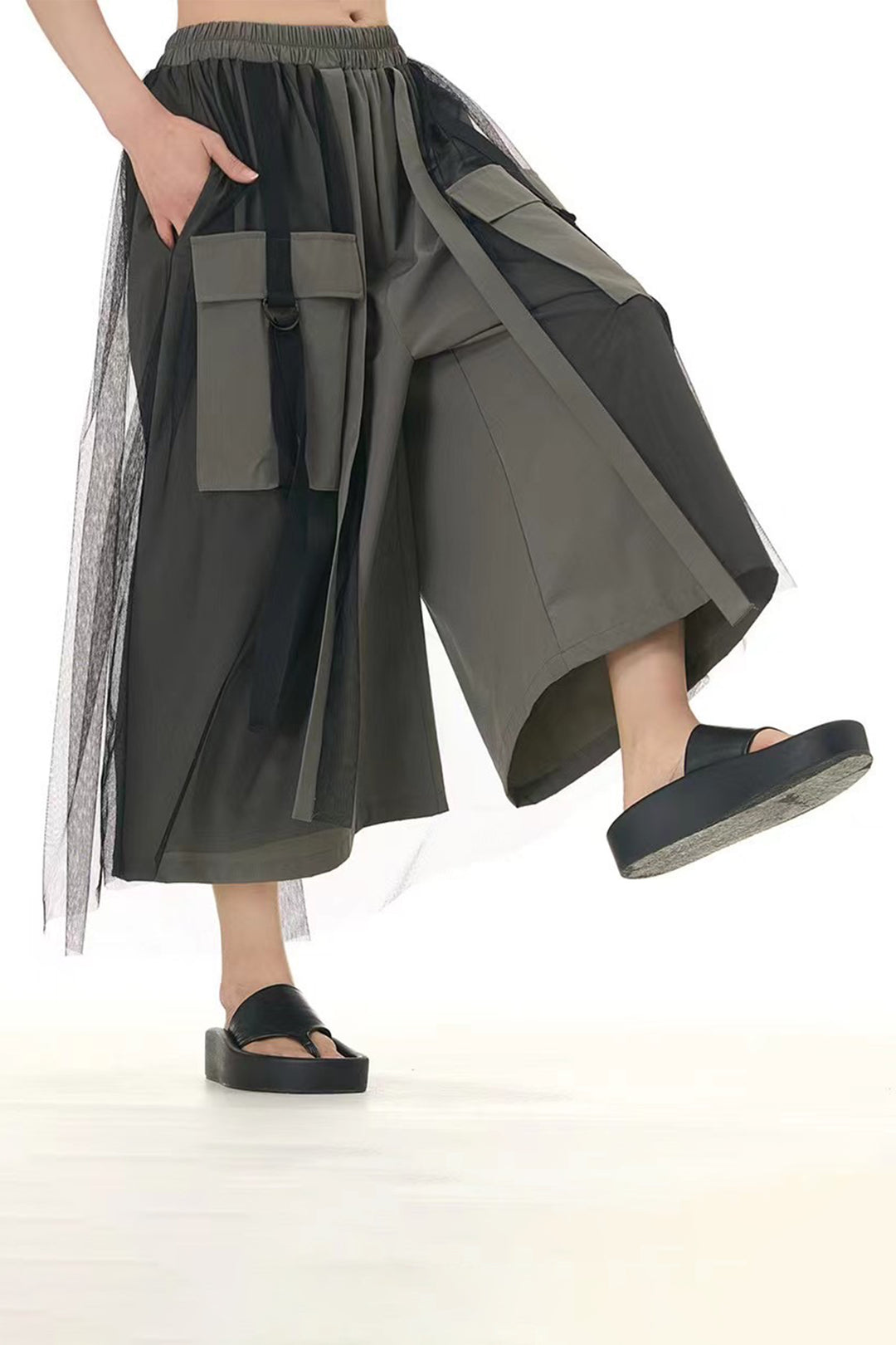 dry fit grey culottes for daily wear