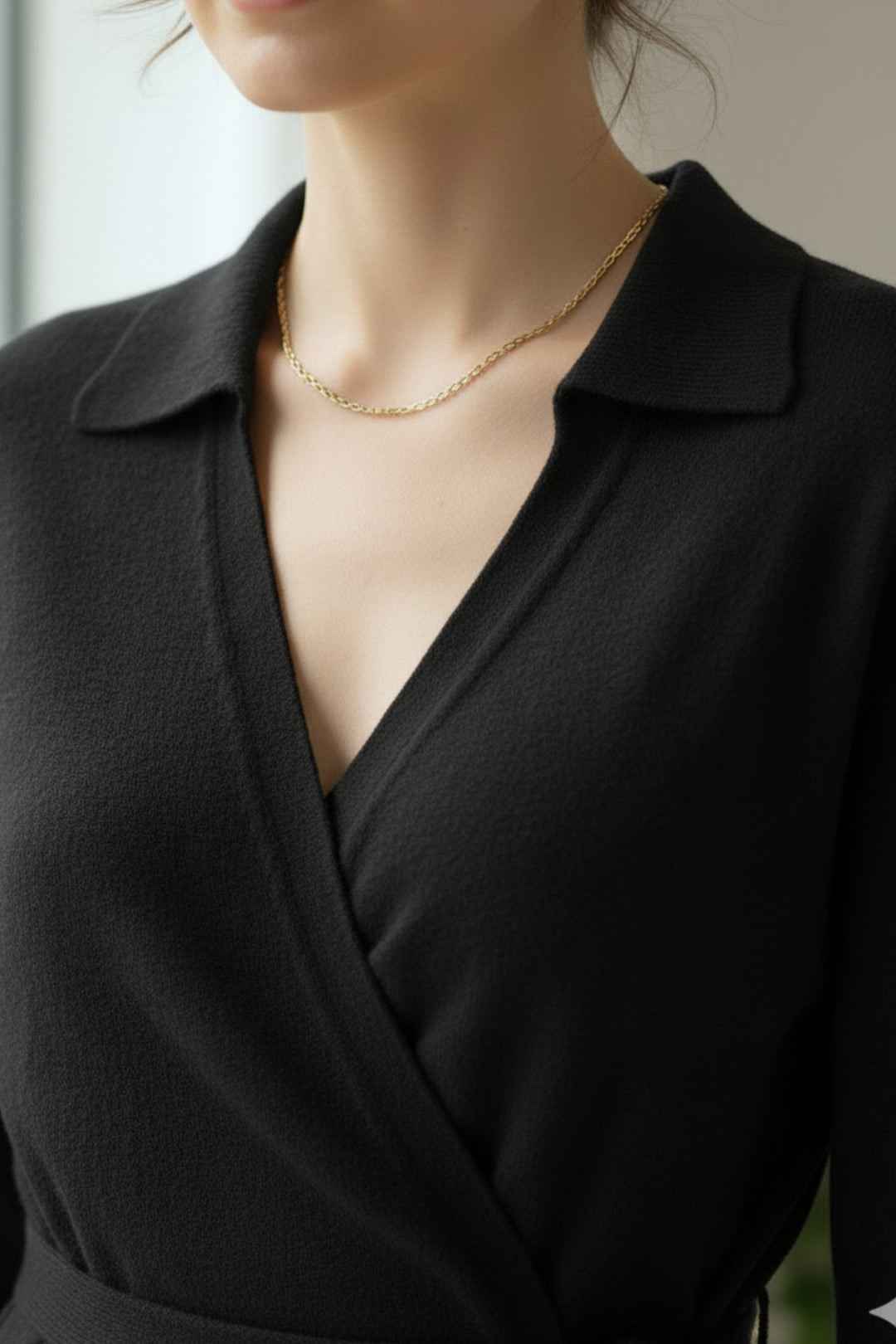 Midnight Tie-Up Knit Top