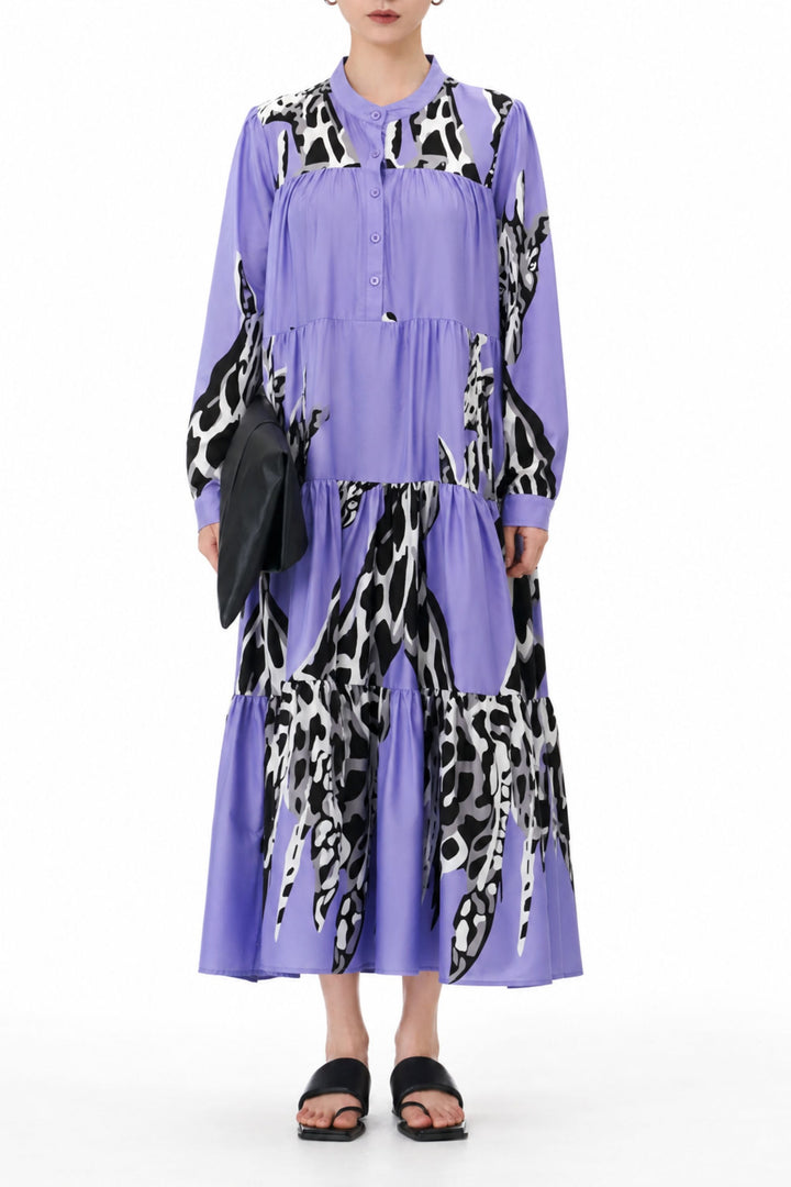 Relaxed fit tiered maxi dress
