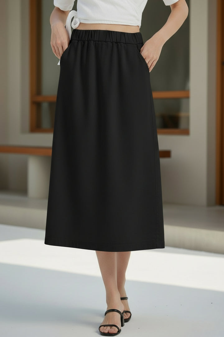 Black Straight Fit Skirt