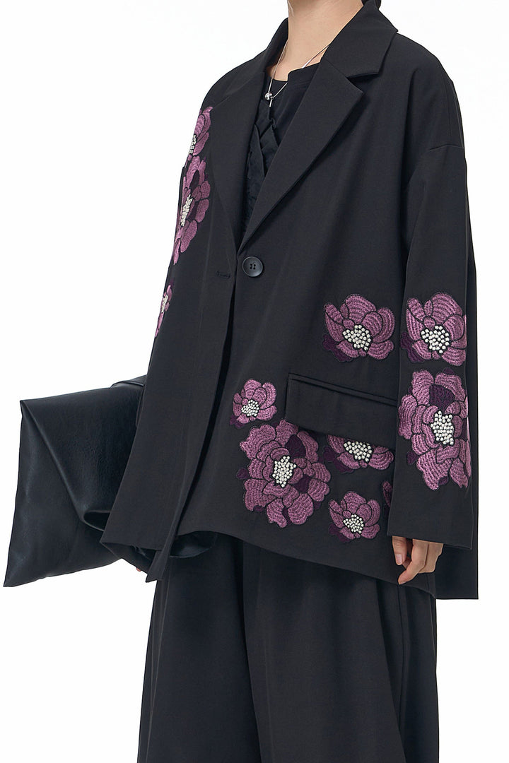 Petal Mystique Black Blazer