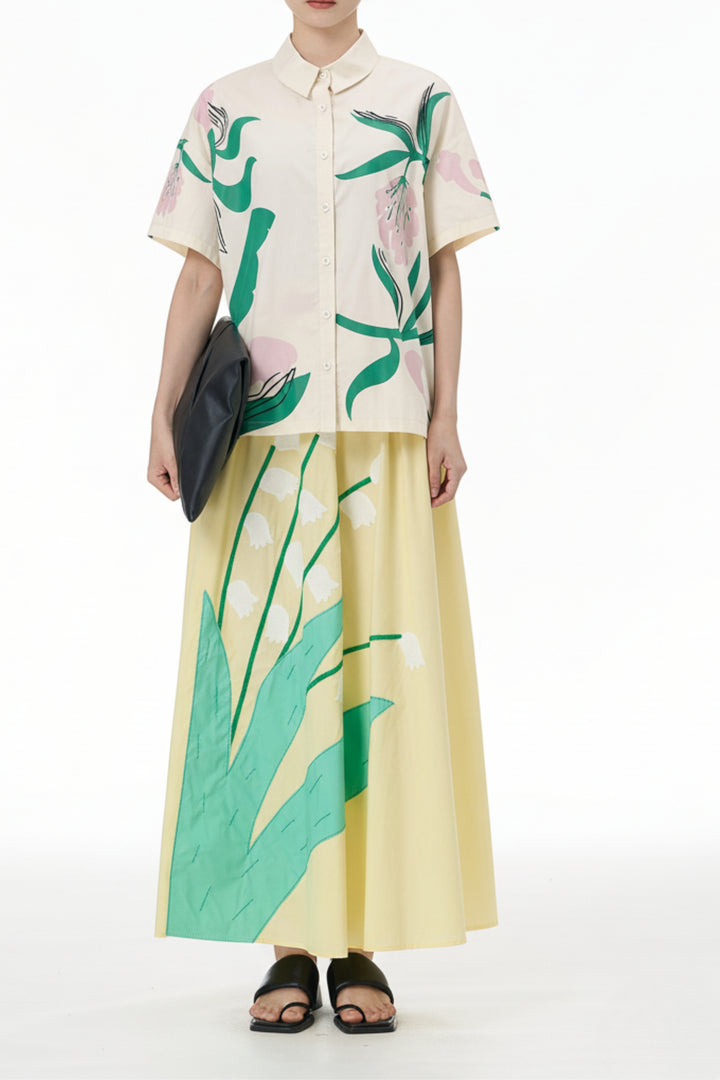 Astrid Yellow Floral Skirt Coord Set