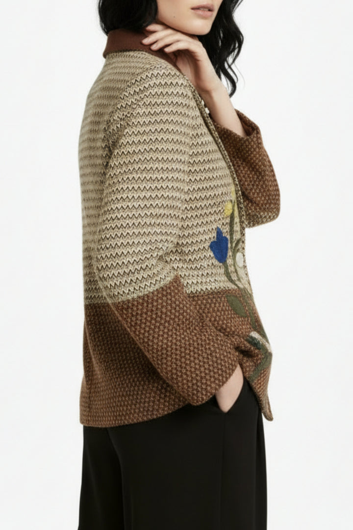 Botanical Zigzag Floral Blazer