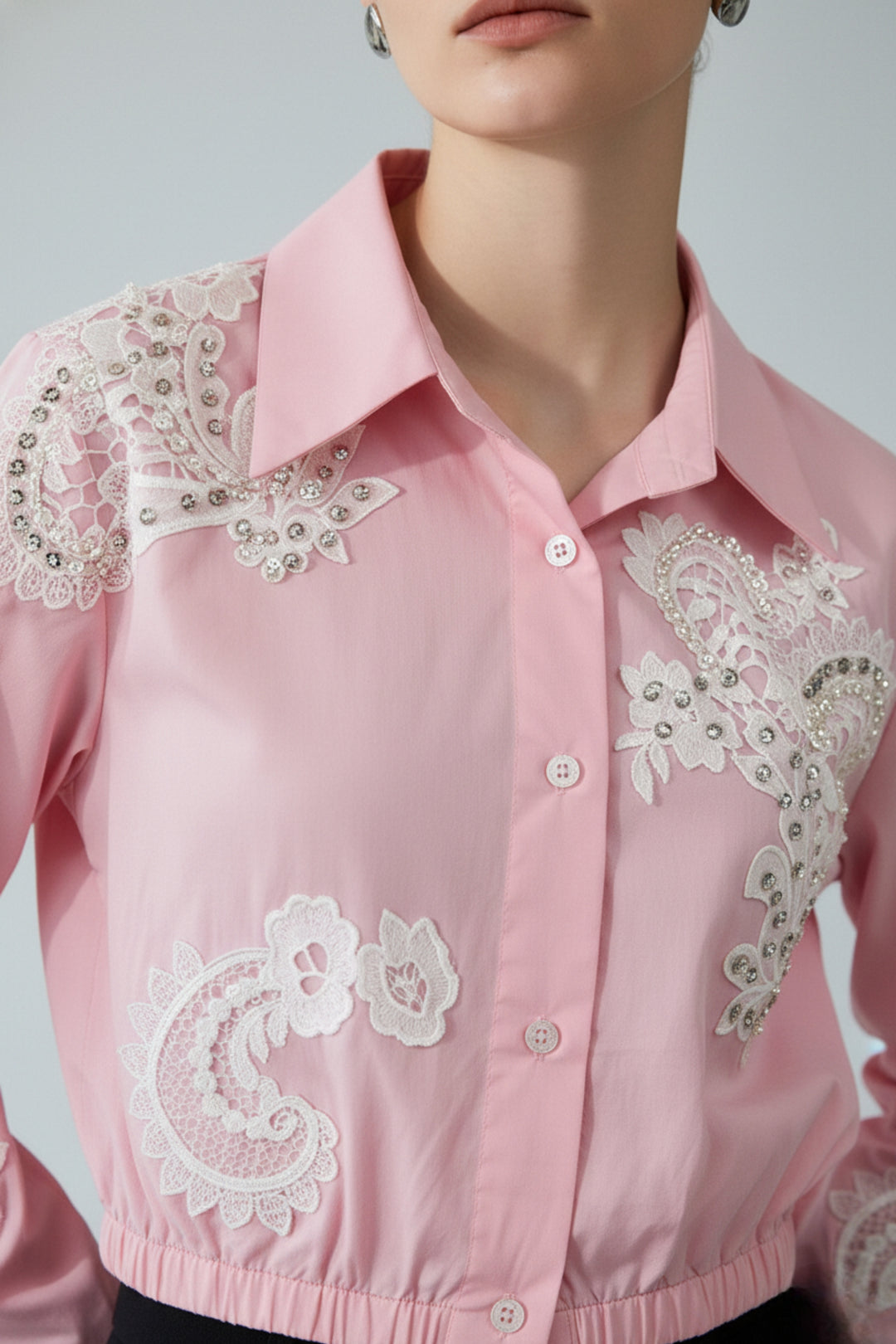 Princess Pink Pearl Embroidered Shirt