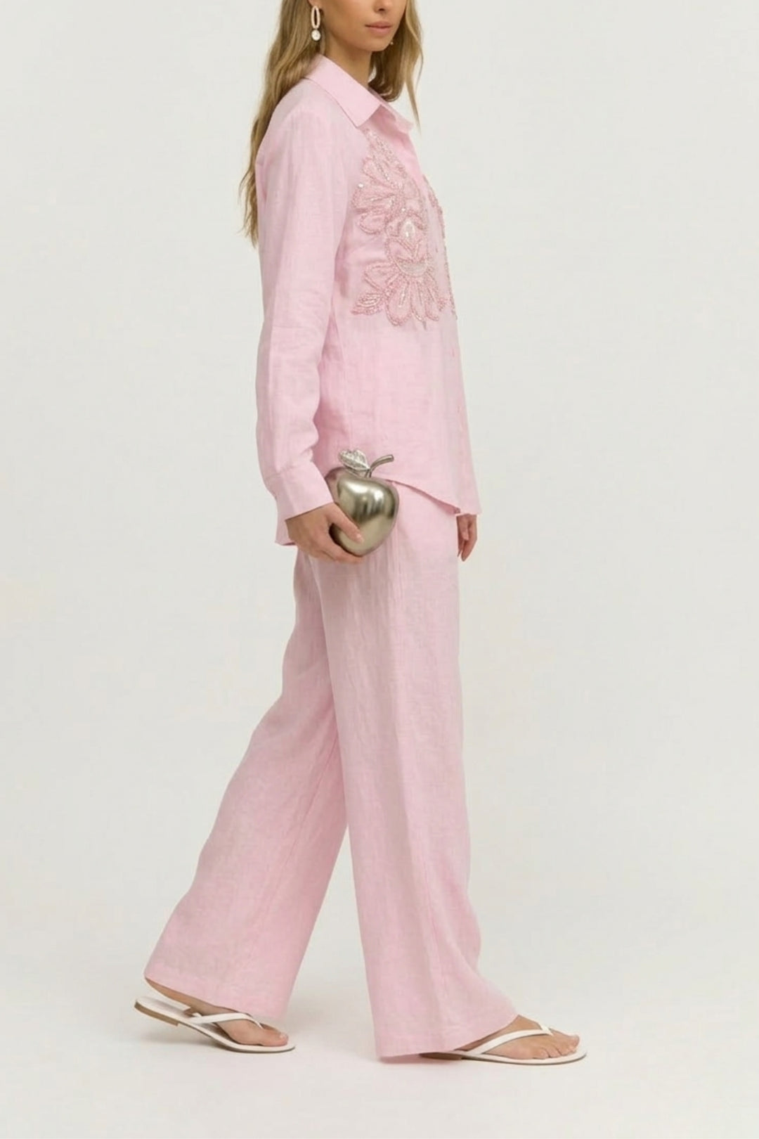 Petal Pink Floral Embroidered Co-Ord Set
