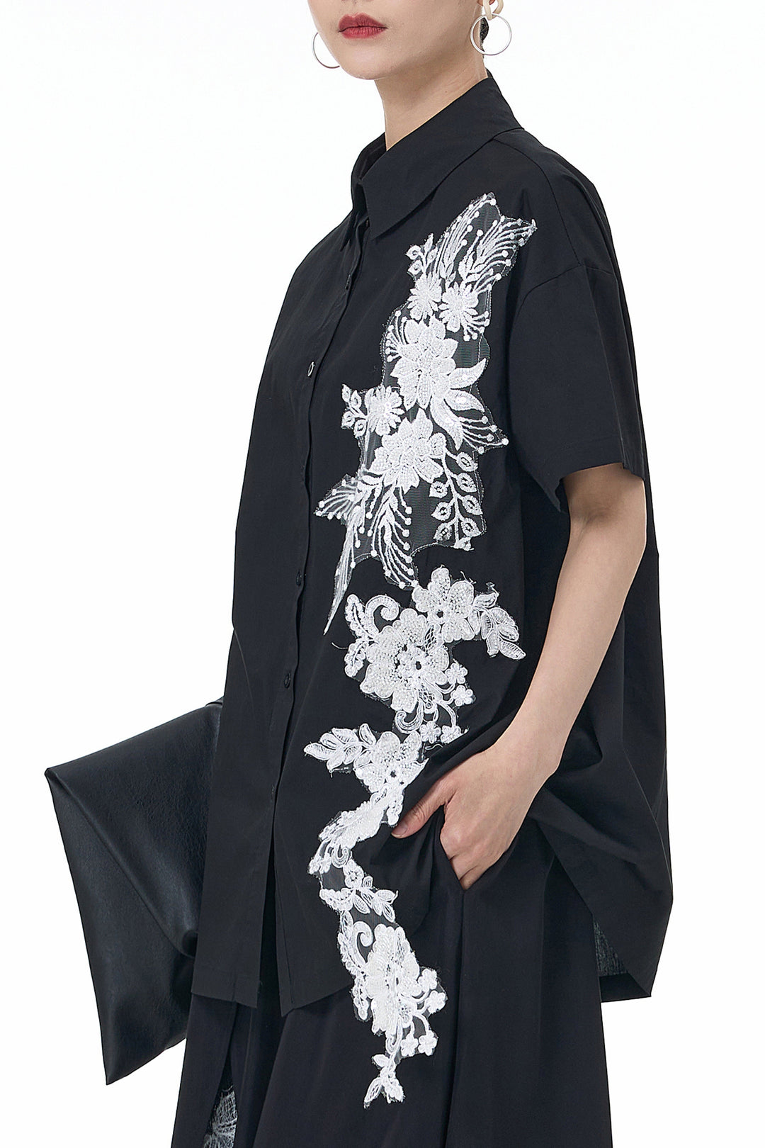 Raya Black Embroidered Shirt