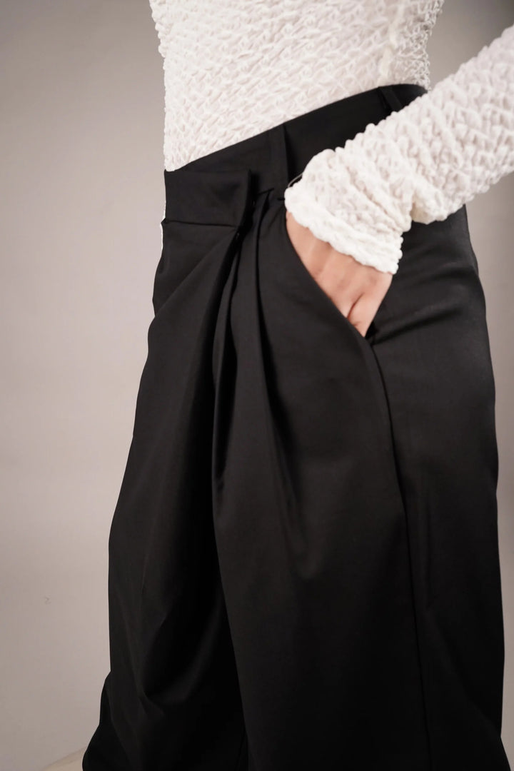 Wide leg pants cotton blend