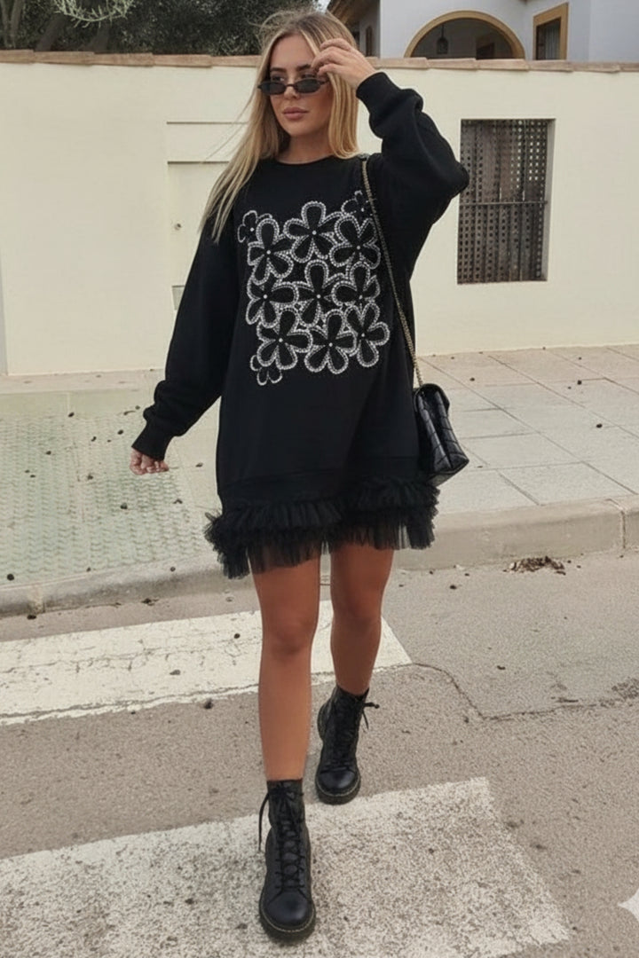 Petal Wave Oversized Sweatshirt