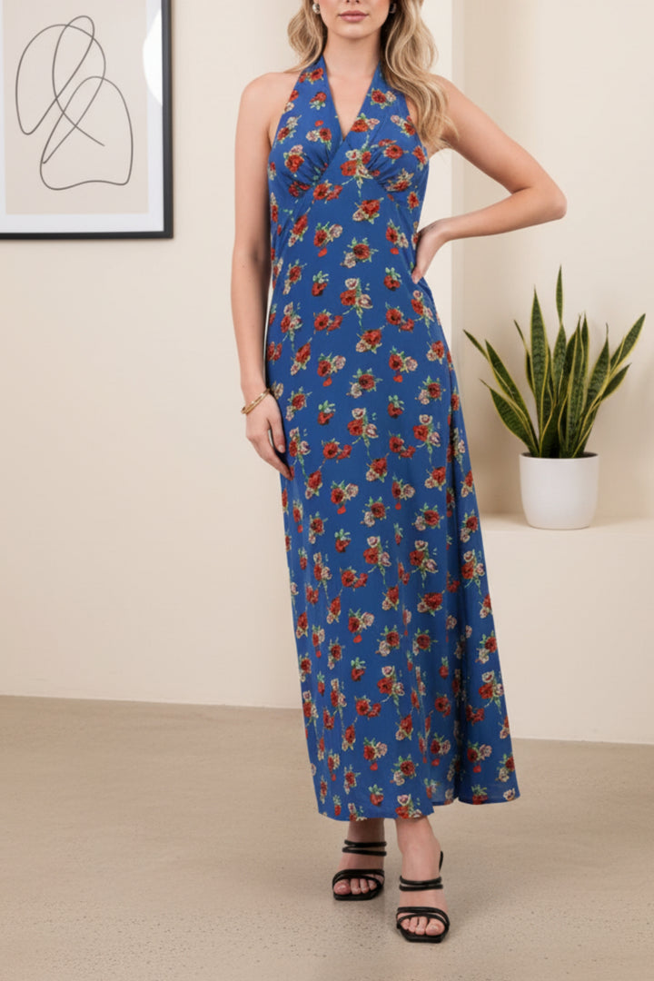 Summer Rose Print Maxi Dress