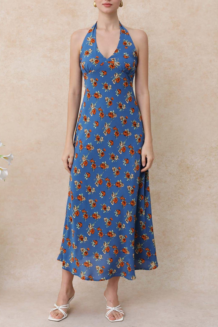 Summer Rose Print Maxi Dress