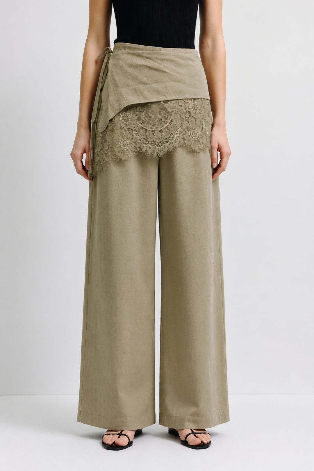 Sage Lace Overlay Pants