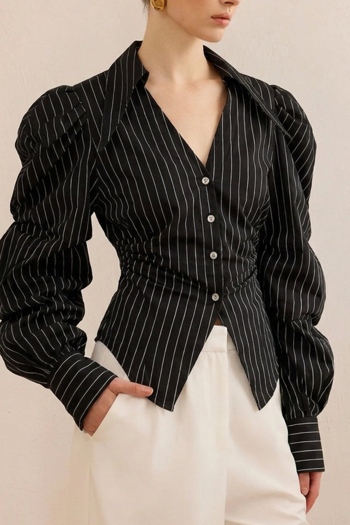 Roma Black Pinstripe Shirt