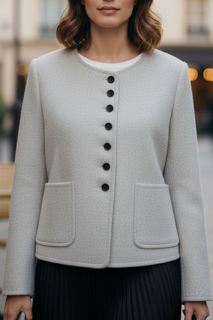 Cloud Grey Double-Sided Cashmere  Blazer