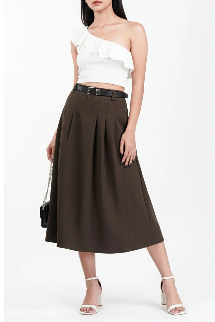 Hazel Suede Pleated Skirt