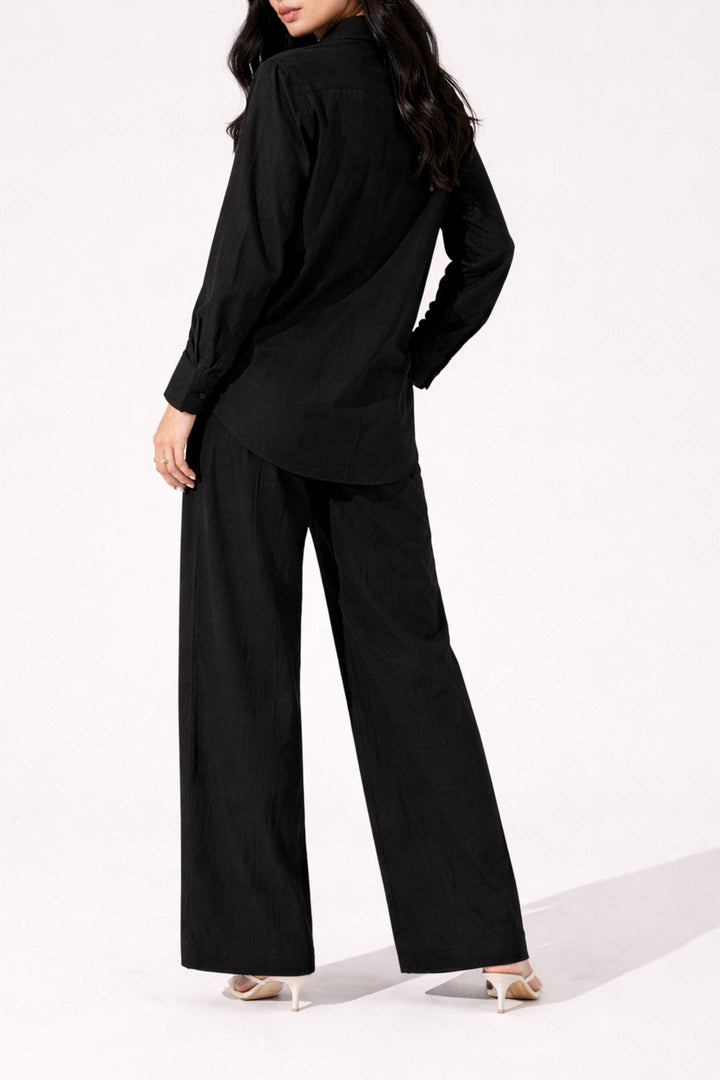 Black Oak Embroidered Linen Co-ord set