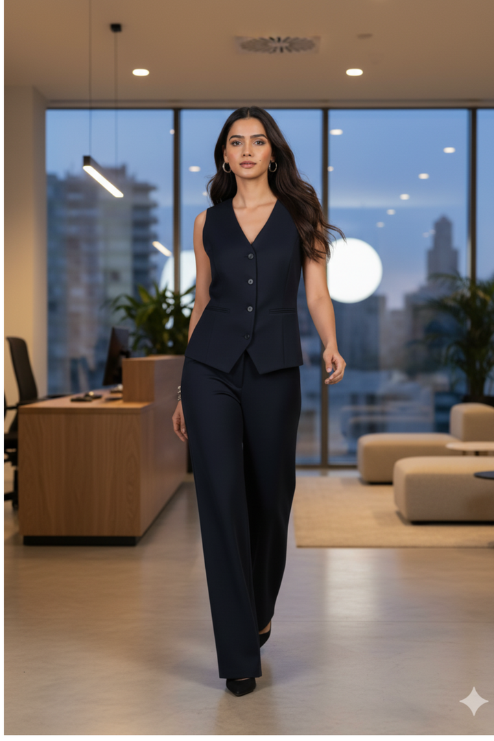 Tres chic Waistcoat and Pants Coord Set