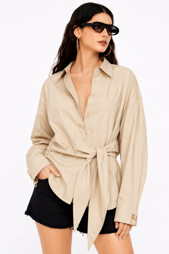 Oyster Knot Wrap Shirt