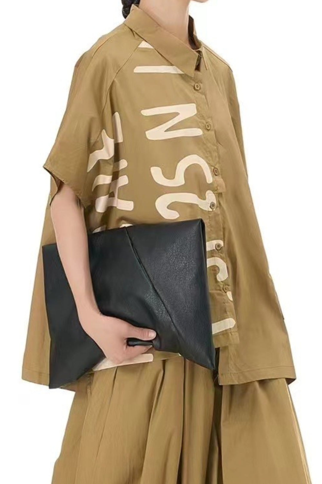 BEIGE CLAY CASCADE OVERSIZED SHIRT