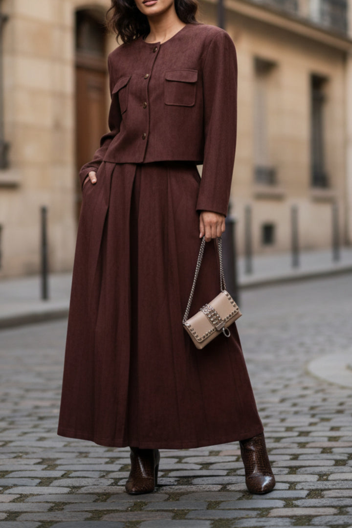 Rustic Rose Velvet Skirt Co-Ord