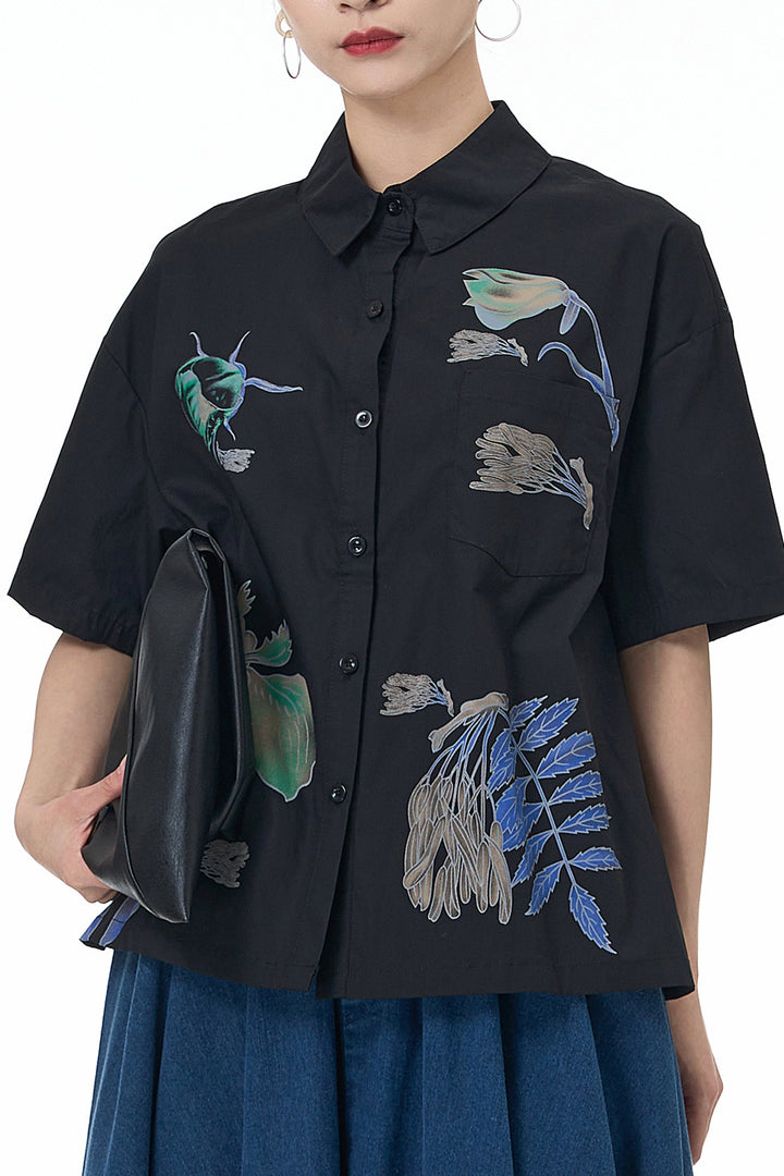 Mila Black Printed Shirt