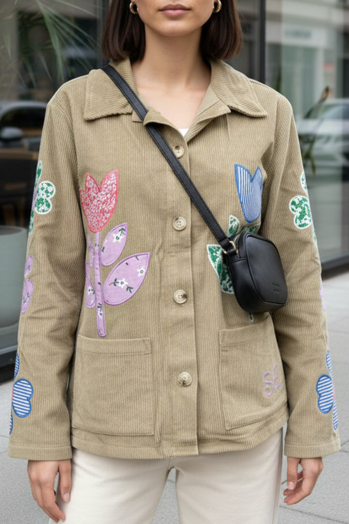Olive Garden Corduroy Floral Shacket