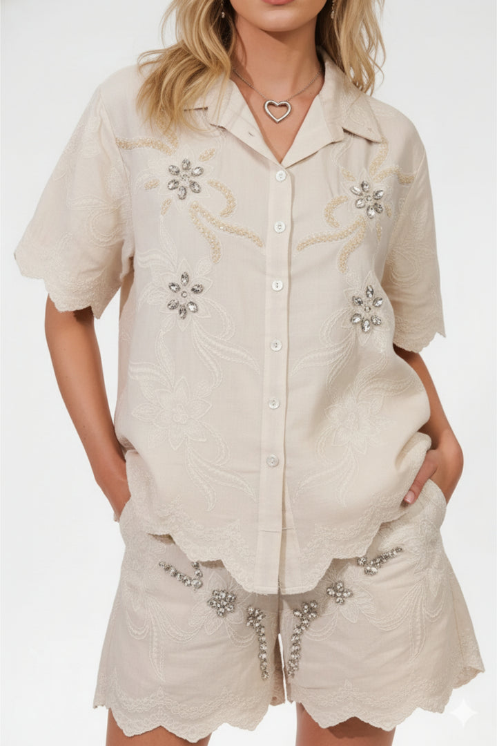 ButterCream Embellished Shorts Co-ord Set