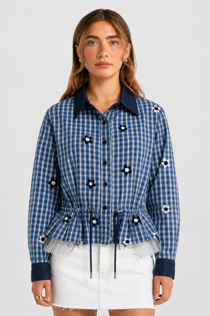 Blue Blossom Peplum Shirt