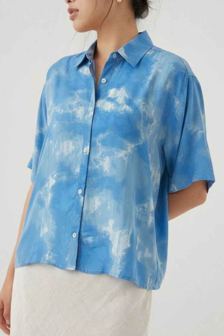Cloudy Blue Printed Shirt