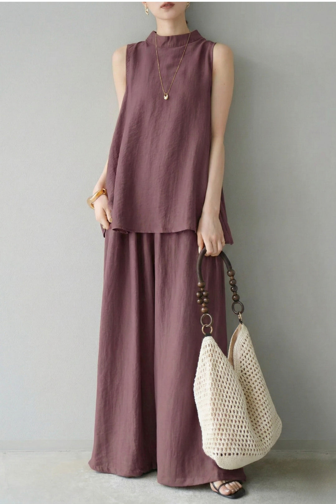 Plum Purple  Back Slit Comfort Co-Ord Set