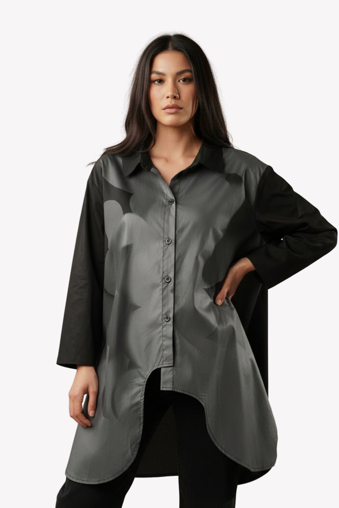 Smoke Grey Long Shirt