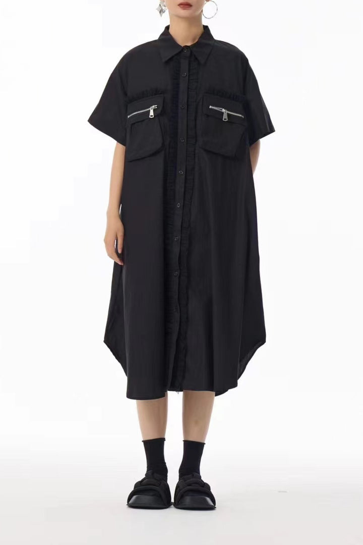 Jane Ruffle Shirt Dress