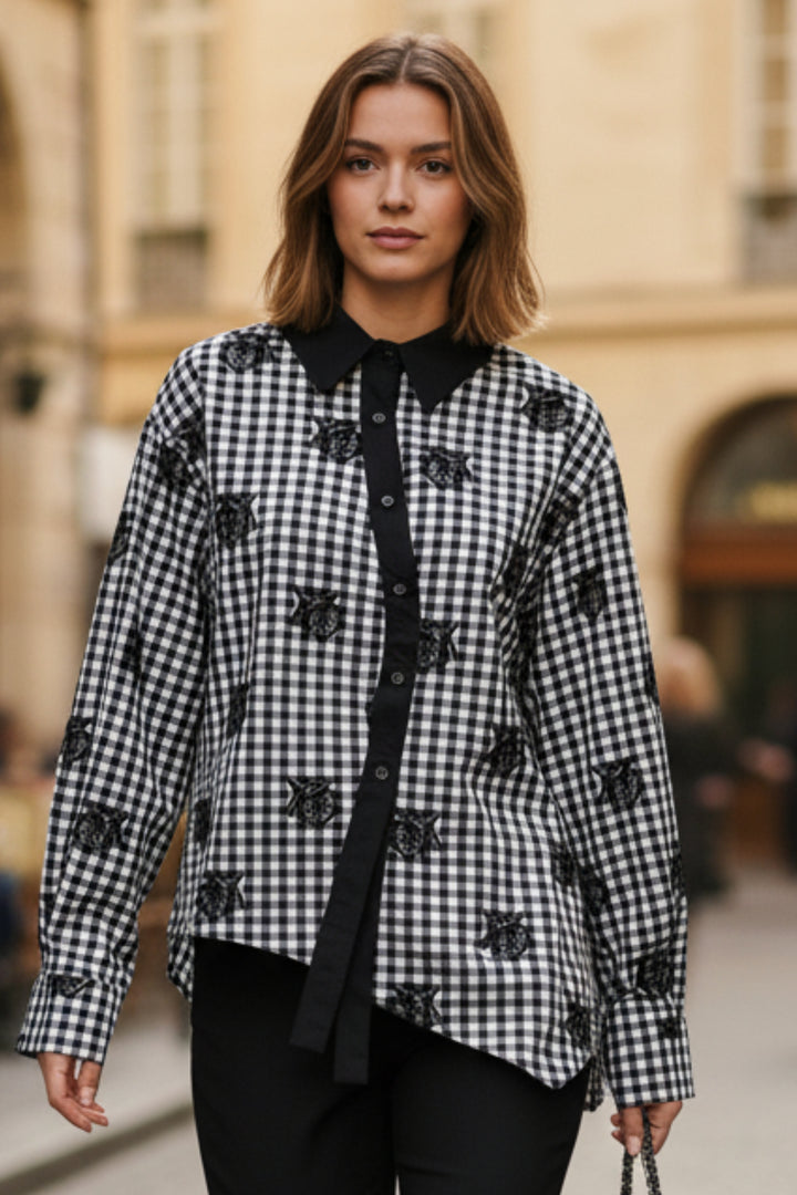 Black Rose Gingham Shirt