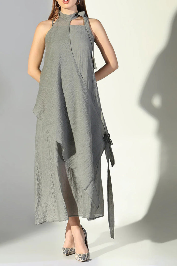 Drift Halter Drape Dress