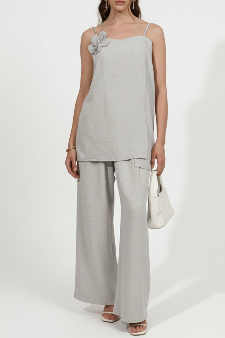 Florance Grey Linen Co-ord Set